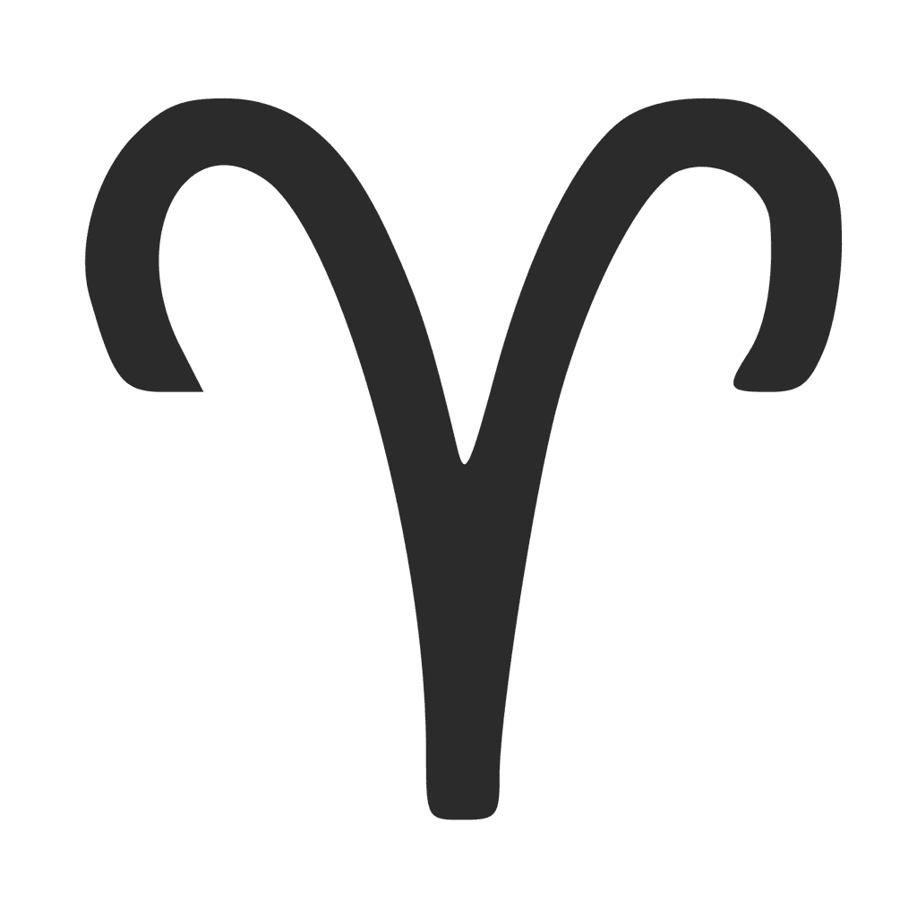 El símbolo de Aries representa la cabeza del carnero y sus dos cuernos en espiral.