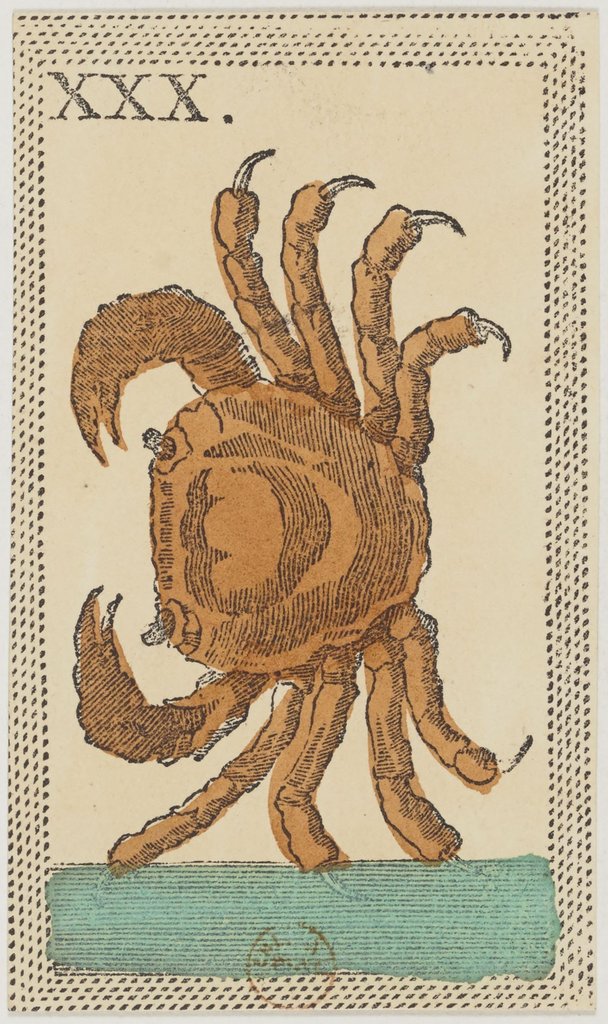 El signo de Cáncer en un juego de cartas florentino (minchiate) del siglo XIX.