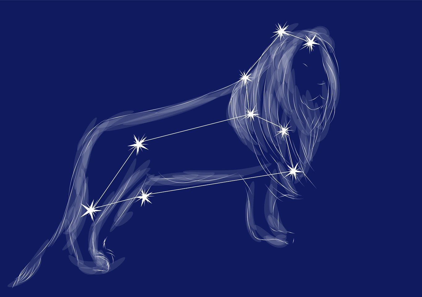Ilustración de la constelación de Leo.