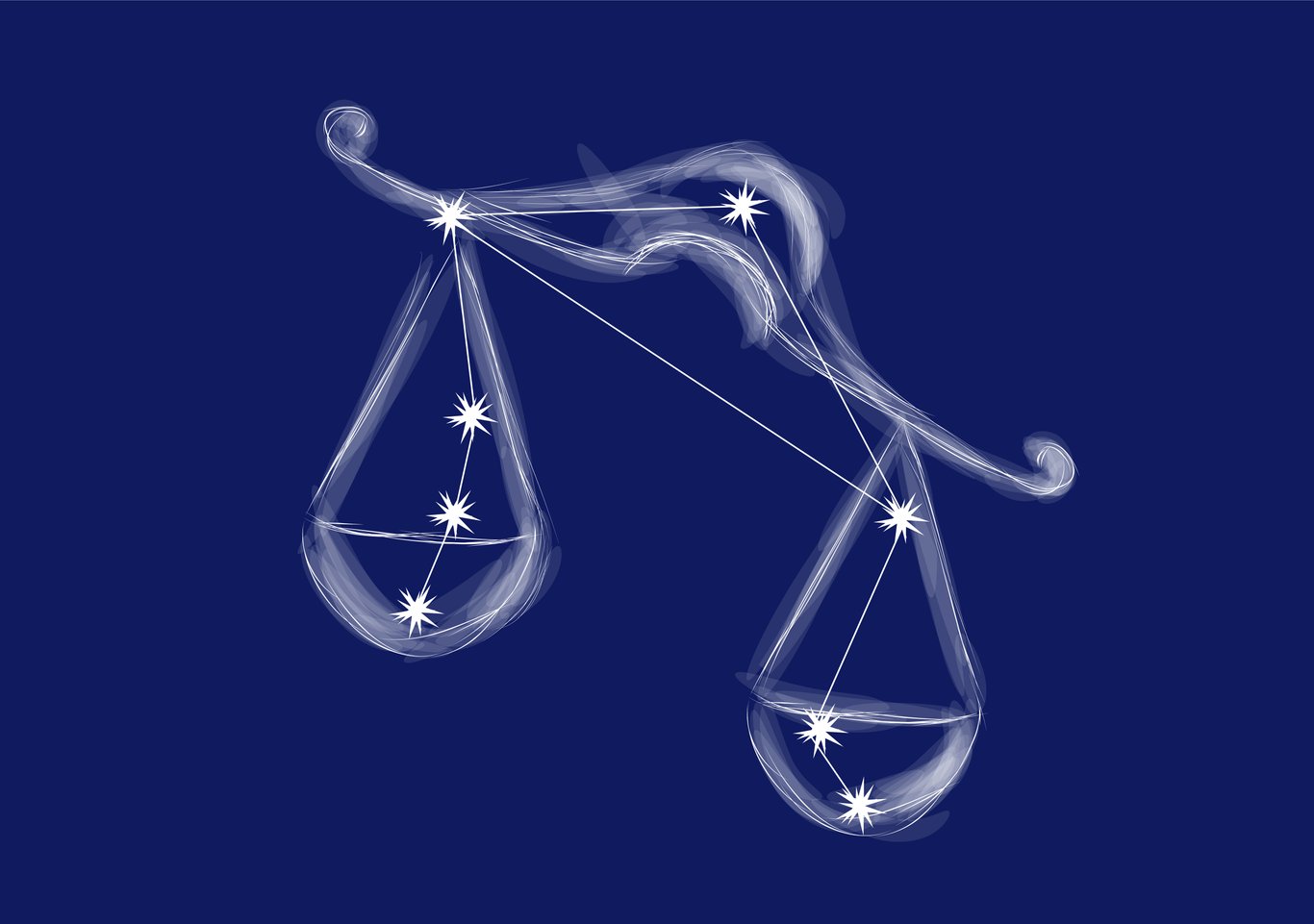 Ilustración de la constelación de Libra.