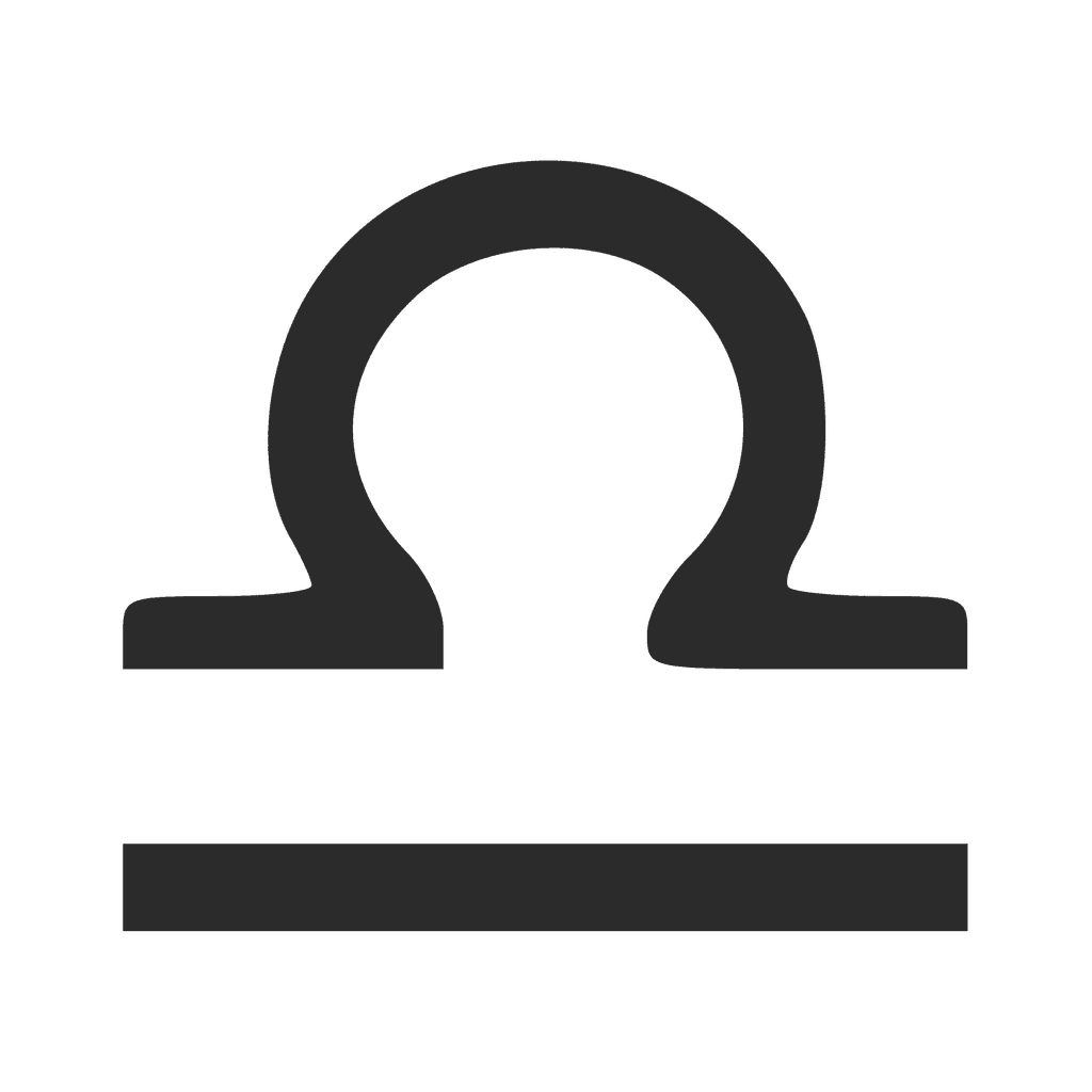 El símbolo de Libra representa el instrumento de medida que se le asocia (un peso y su punto de apoyo).