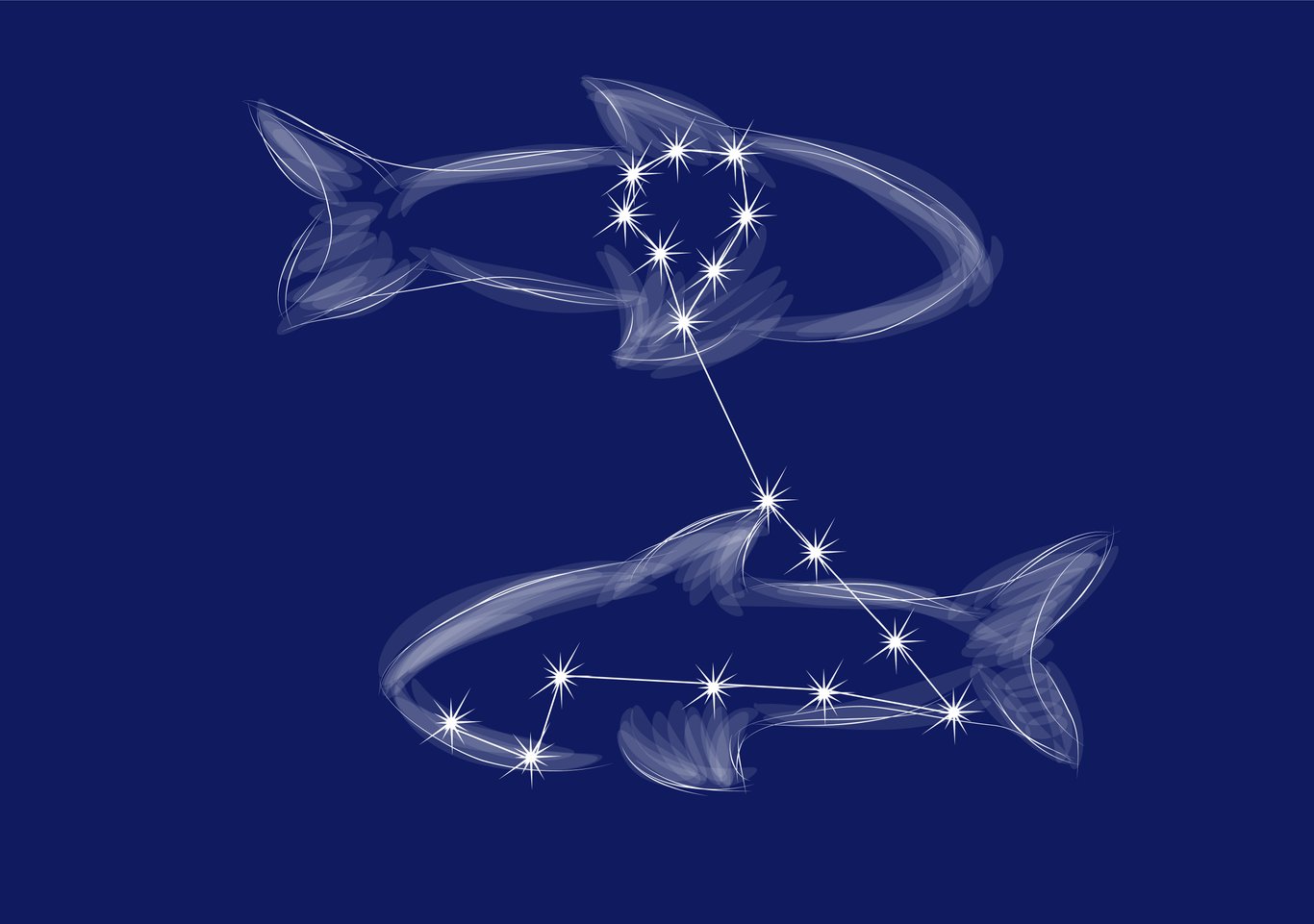 Ilustración de la constelación de Piscis.