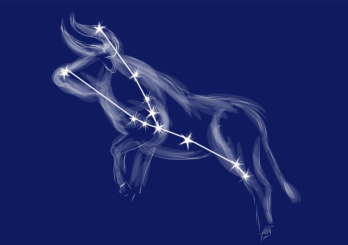 Ilustración de la constelación de Tauro.