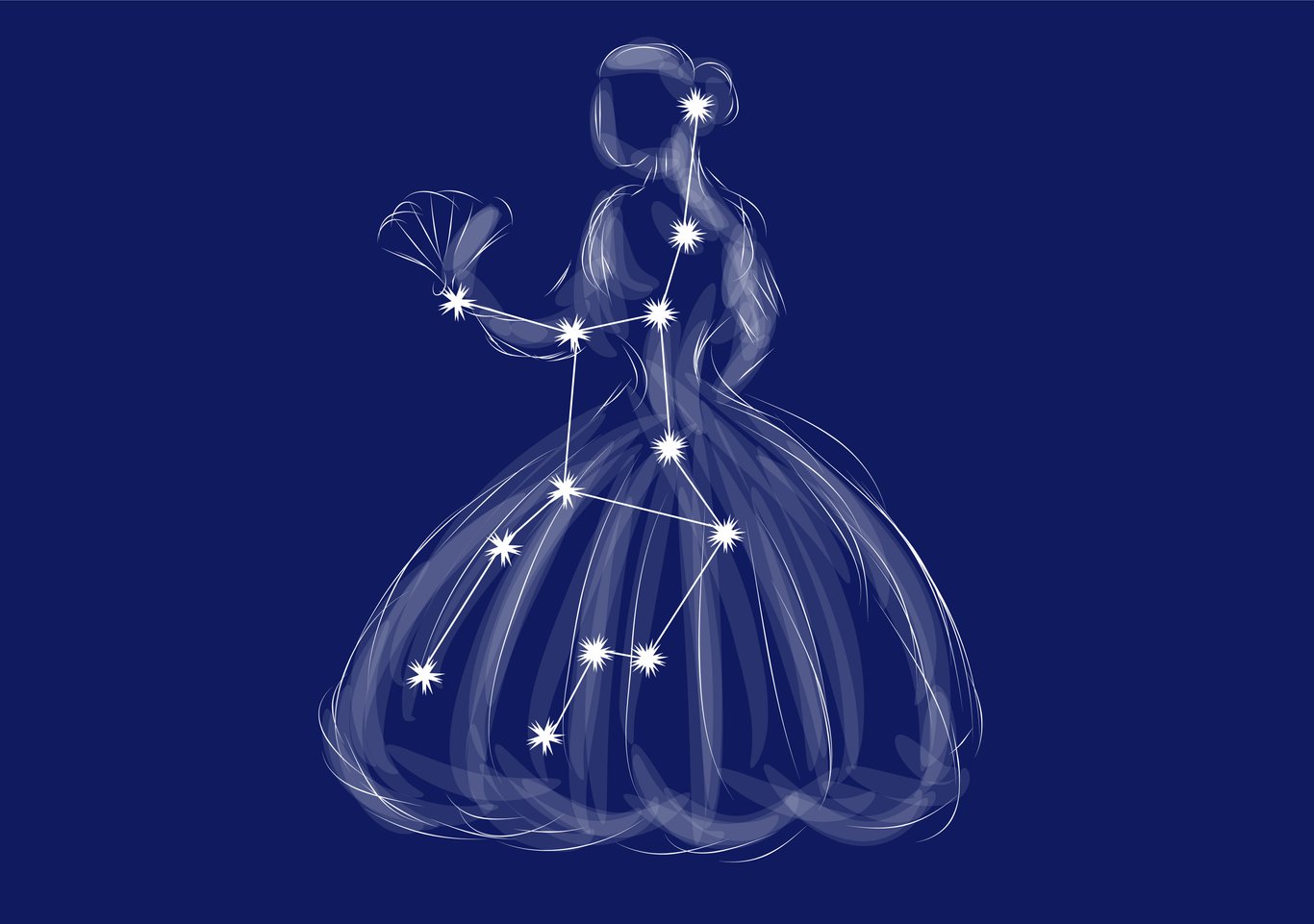 Ilustración de la constelación de Virgo.