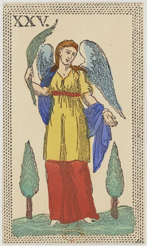 El signo de Libra en un juego de cartas florentino (minchiate) del siglo XIX.