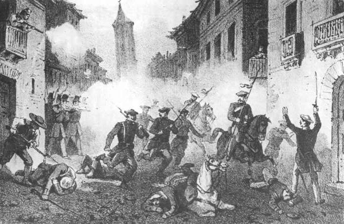 Cincomarzada, Primera Guerra Carlista (1838)