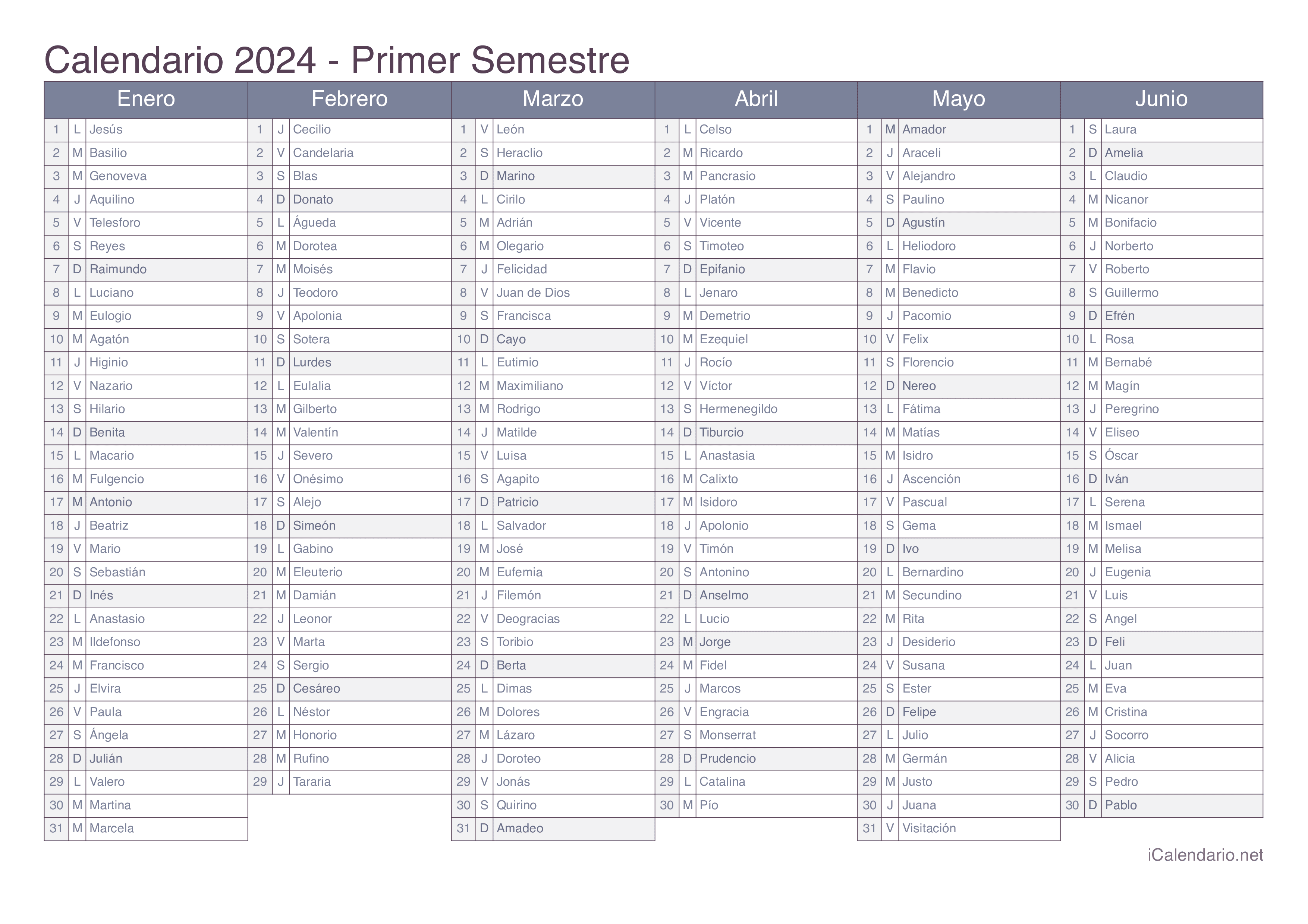 Calendario 2025 para imprimir PDF y Excel