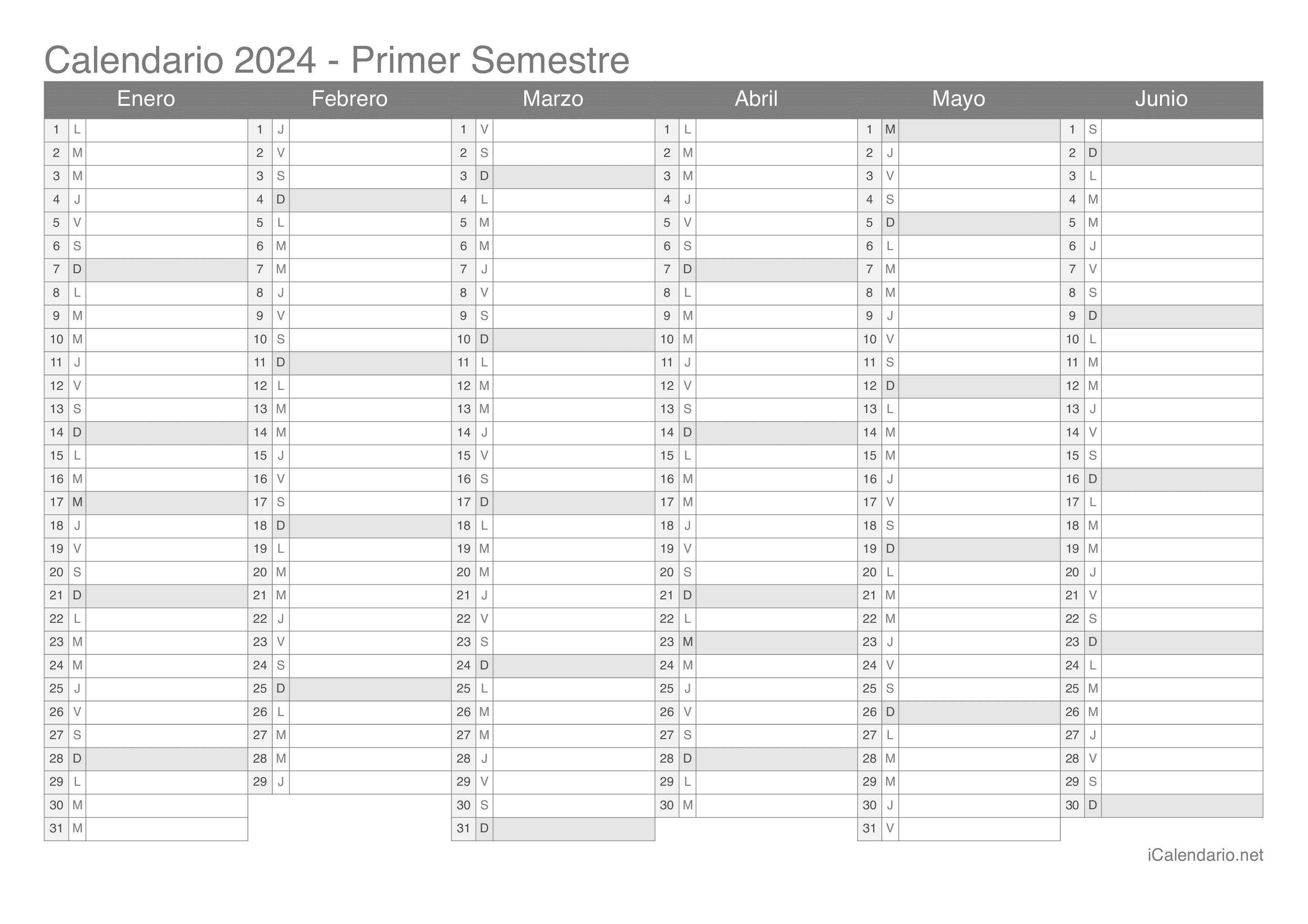 Calendario 2025 para imprimir PDF y Excel