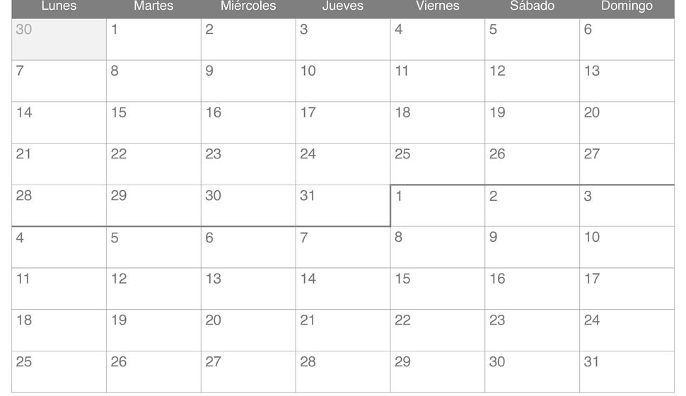 Calendario de diciembre enero 2026