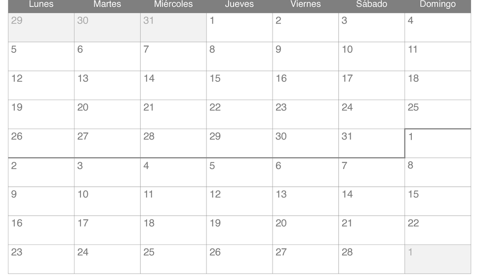 Calendario de enero febrero 2026