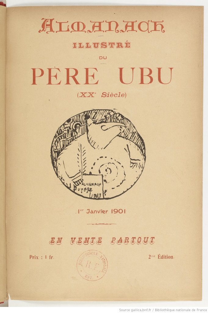 Pagina interna de la Almanach illustré du Pèrey Ubu, XX siglo