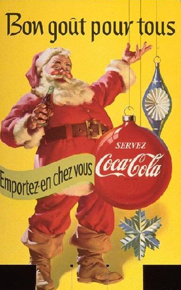 Tarjeta publicitaria Coca-Cola hacia el 1931, con lo slogan "Un buon gusto per tutti"