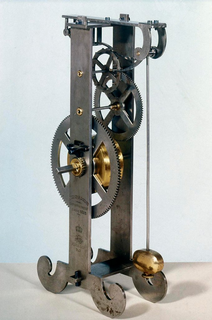 Modelo del reloj fabbricato da Eustachio Porcellotti, a Fireynze, Italia, en el 1883.