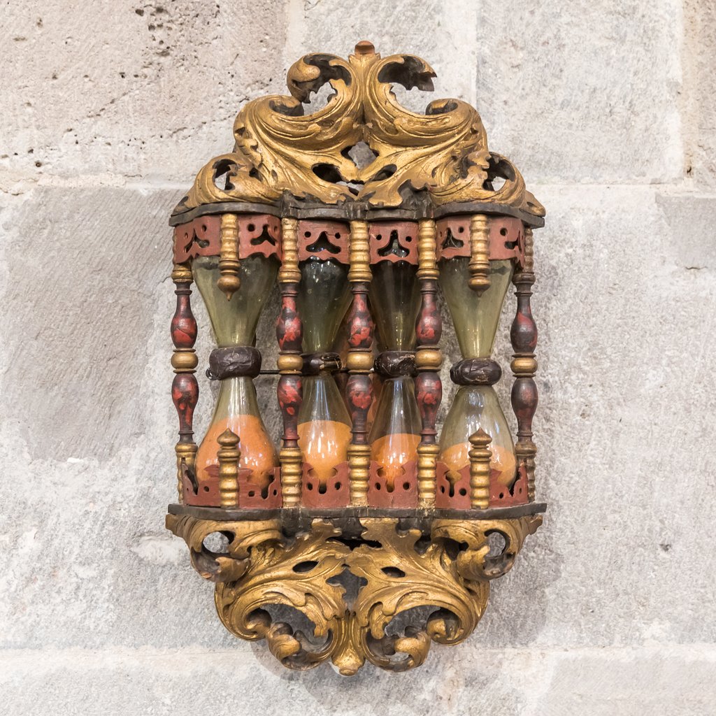 Clessidrey per i sermoni de la iglesia parrocchiale evangelica di Breyinum preysso Hildesheim, prima metà del siglo XVIII. Museo Schnütgen, Colonia, Alemania.