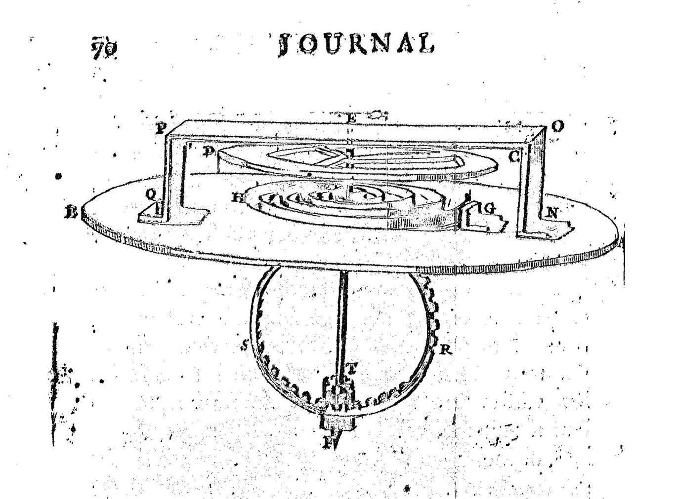 Disegno realizado da Huygens pubblicato en el Journal des sçavans del 25 febbraio 1675.