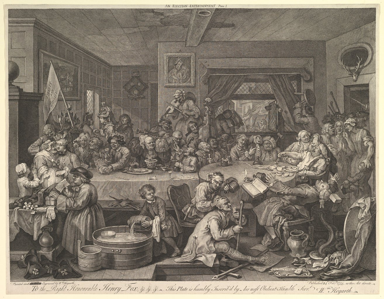 An Election Entertainment, Plate I: Four Prints of an Election, grabado ad alta definizione